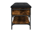 Smoked oak shoe bench 102x42x45 cm engineered wood 65522UARG