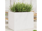 White planter 90x60x68.5 cm solid pine wood 14447YUCQ