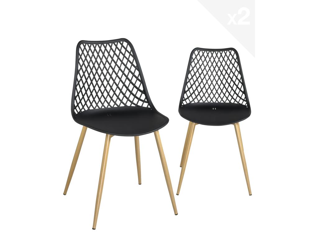 Set of 2 Modern Scandinavian Chairs with Metal Legs KIA Black 98609TLXI