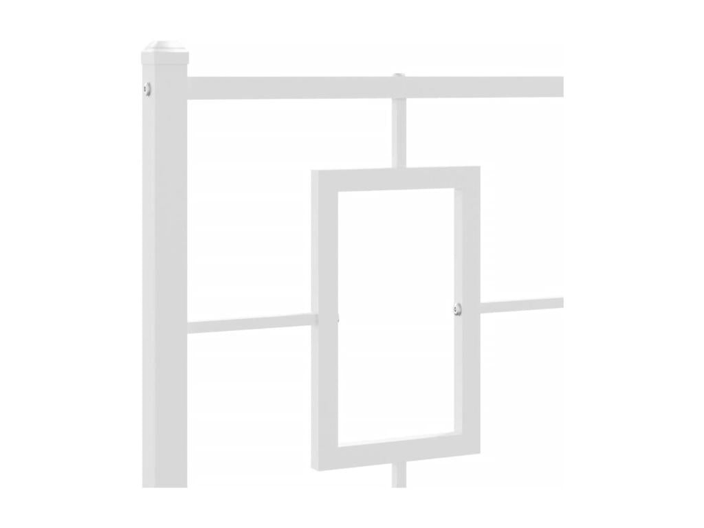 Metal bed frame with white headboard 90x190 cm 58152TBWR
