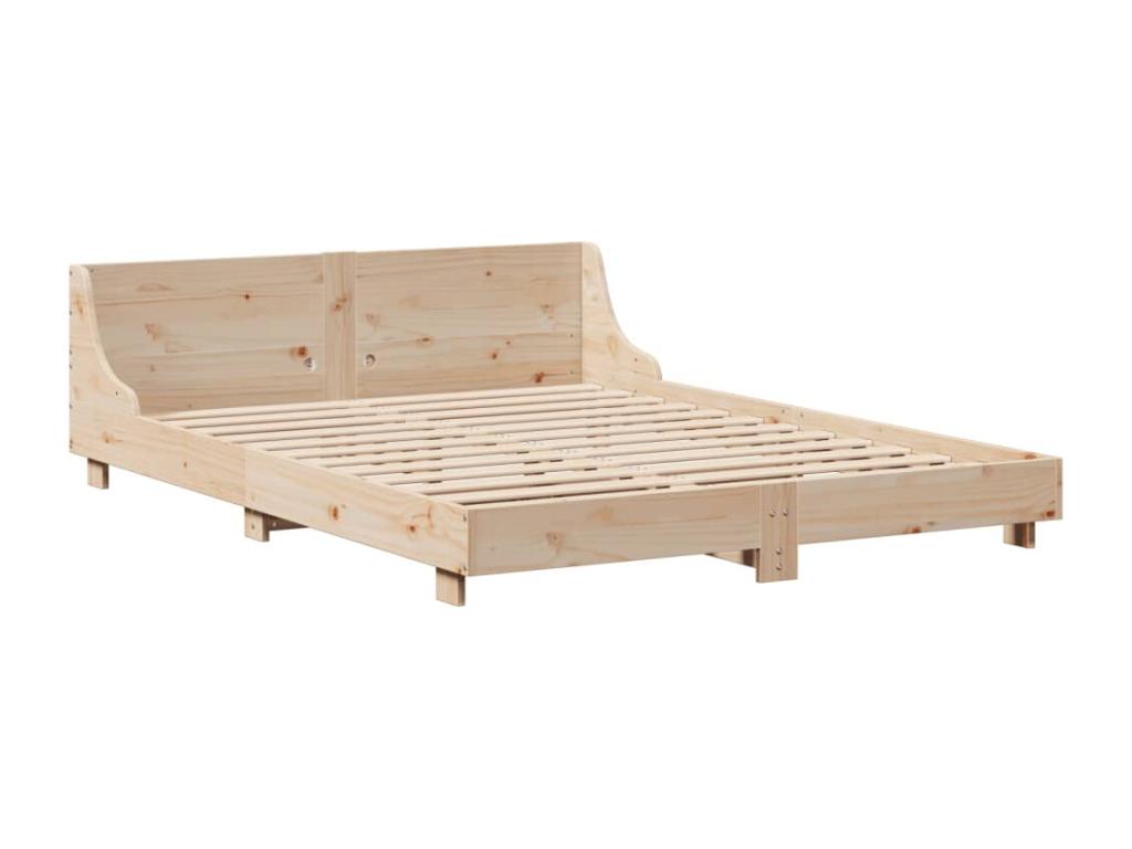 Bed frame without mattress 150x200 cm solid pine wood 31918UMZO