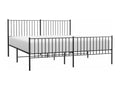 Metal bed frame with headboard and footboard, black, 180x200 cm, 73593UTYH