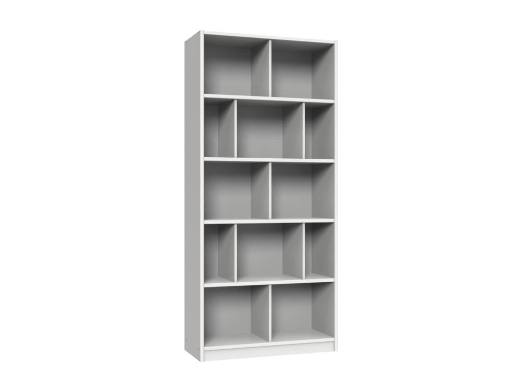 Children's bookcase, white with light grey concrete-effect trim, 01788TZWT