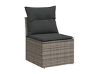 Garden furniture set with cushions, 10 pieces, grey woven resin, 45903YAIP
