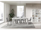 Calmetop Extendable Wooden Dining Table - White - 4-Leg Base - 2 Thick Extension Leaves - Extends from 180 to 284cm - 76616DUYB
