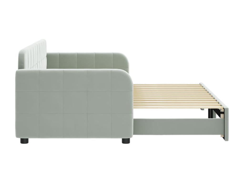 Daybed with pull-out bed, without mattress, light grey, 80x200 cm, 93470GABG
