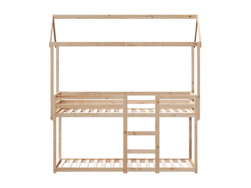 Bunk bed with roof 90x190 cm solid pine wood 64067QWIW