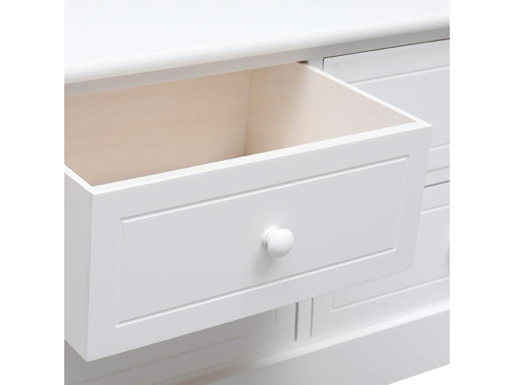 White TV stand 108x30x40 cm Solid Paulownia wood 59539AAYS