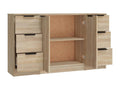 3-Piece Buffet Set, Calmetop Oak Engineered Wood 21253ZVBA