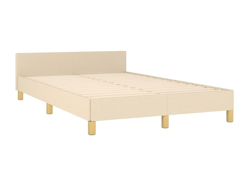 Bed frame with cream headboard, 120x190 cm, fabric, 45191PIMY