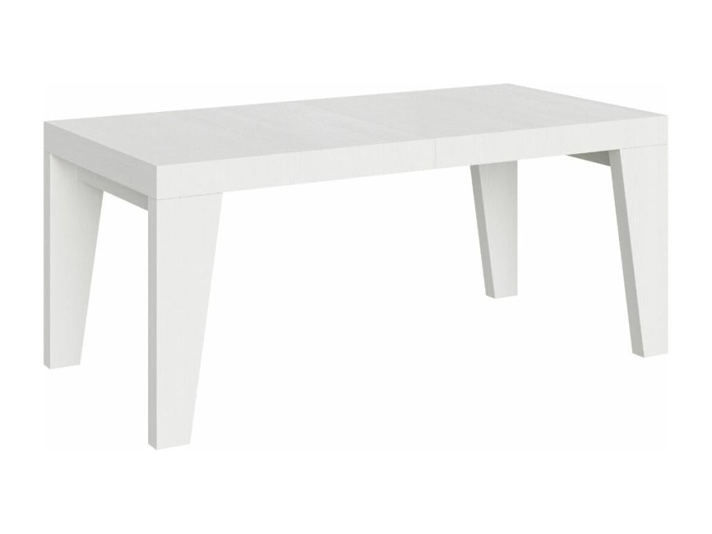 Calmetop Extendable Wooden Dining Table - White - 4-Leg Base - 2 Thick Extension Leaves - Extends from 180 to 284cm - 76616DUYB