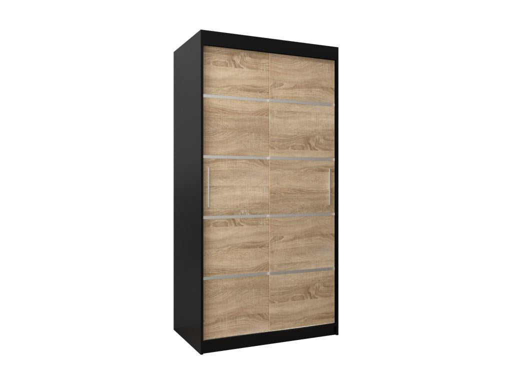 Calmetop 1 Sliding Door Wardrobe 200/100/62 2 Doors Black/Calmetop 15424KSGI