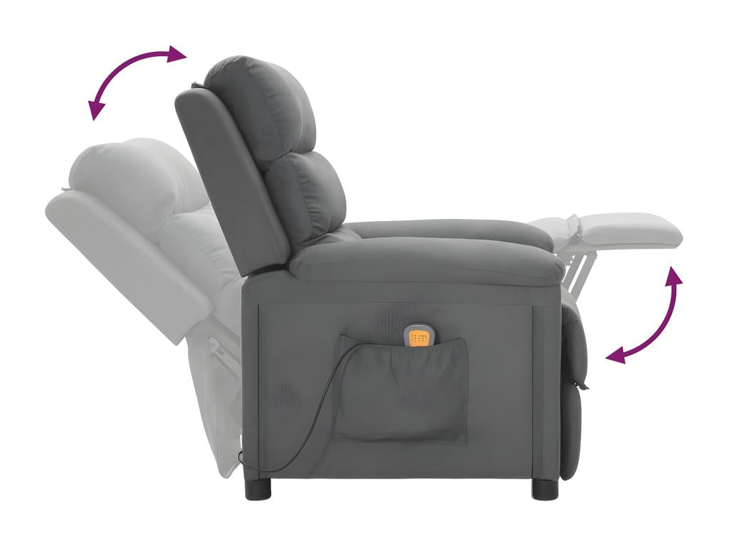 Light Grey Fabric Massage Chair 82687KUNN