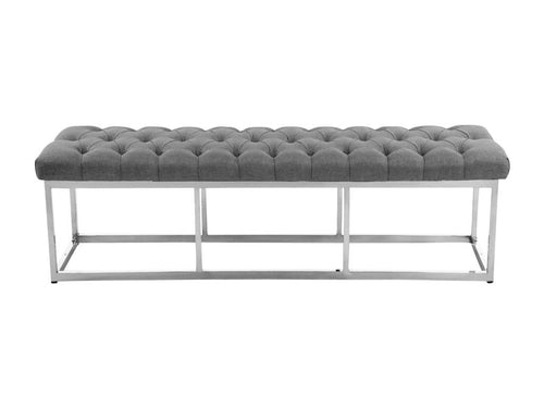 Bench - Fabric / Stainless steel - Grey - Nidchicshop 73746XCKT