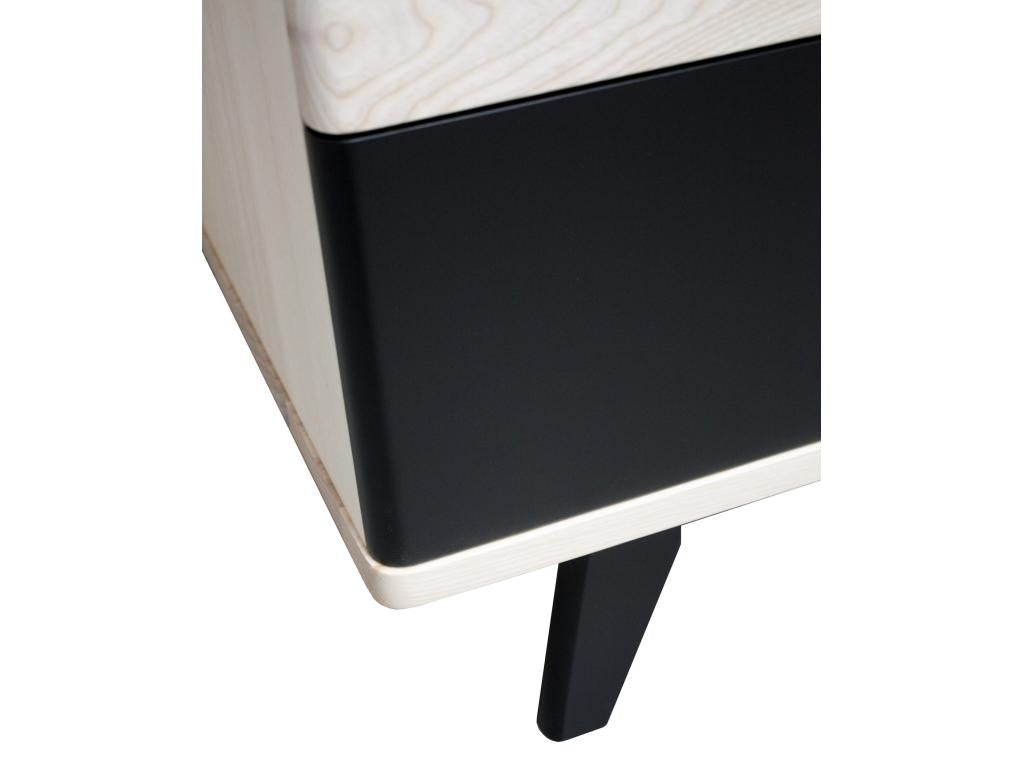 Chest of drawers in solid bleached and lacquered ash with 3 drawers - 100W x 46D 57269RONO