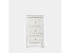 Bedside table with 3 drawers in white-washed wood, 35x62 cm - Nidchicshop 32022QOTH