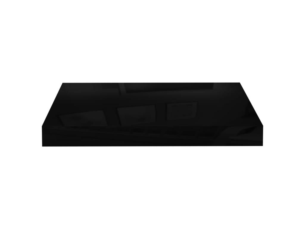 Nidchicshop 59017OJEW 2-Piece Floating Wall Shelf, Glossy Black, 40x23x3.8cm