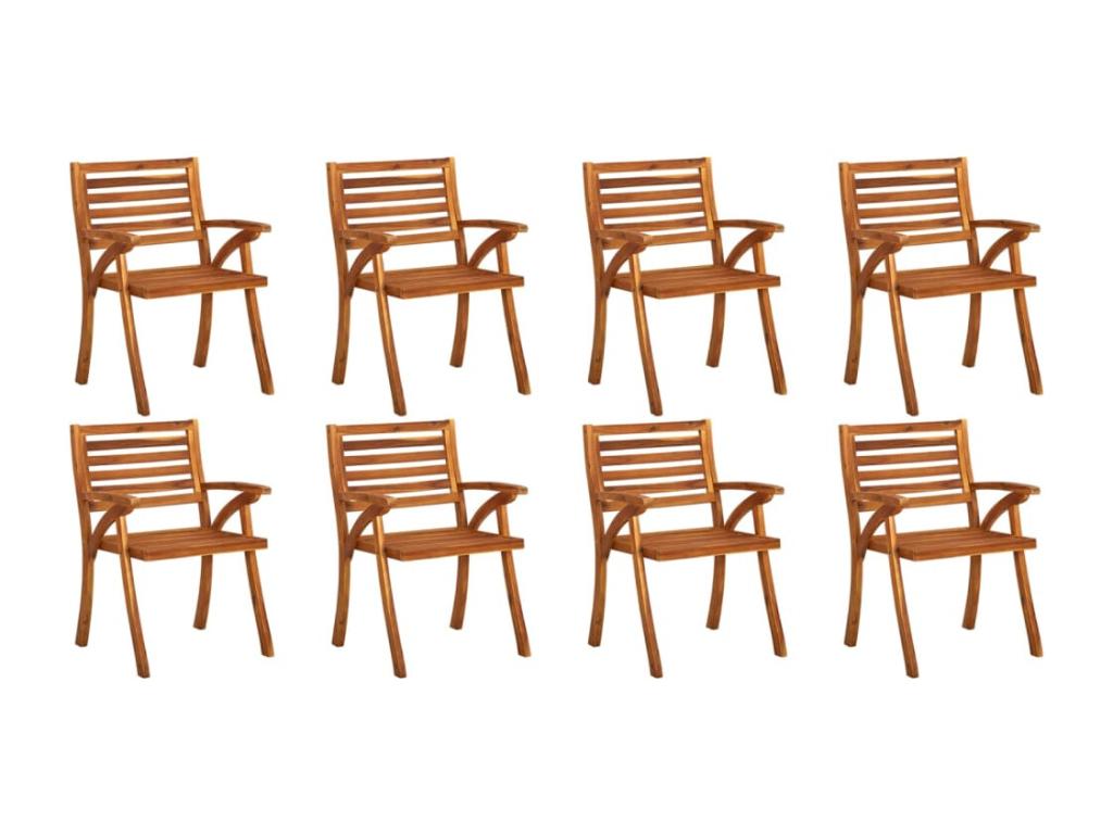 Garden chairs with cushions, 8 pieces, Calmetop solid wood, 41833INFT