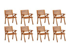 Garden chairs with cushions, 8 pieces, Calmetop solid wood, 41833INFT