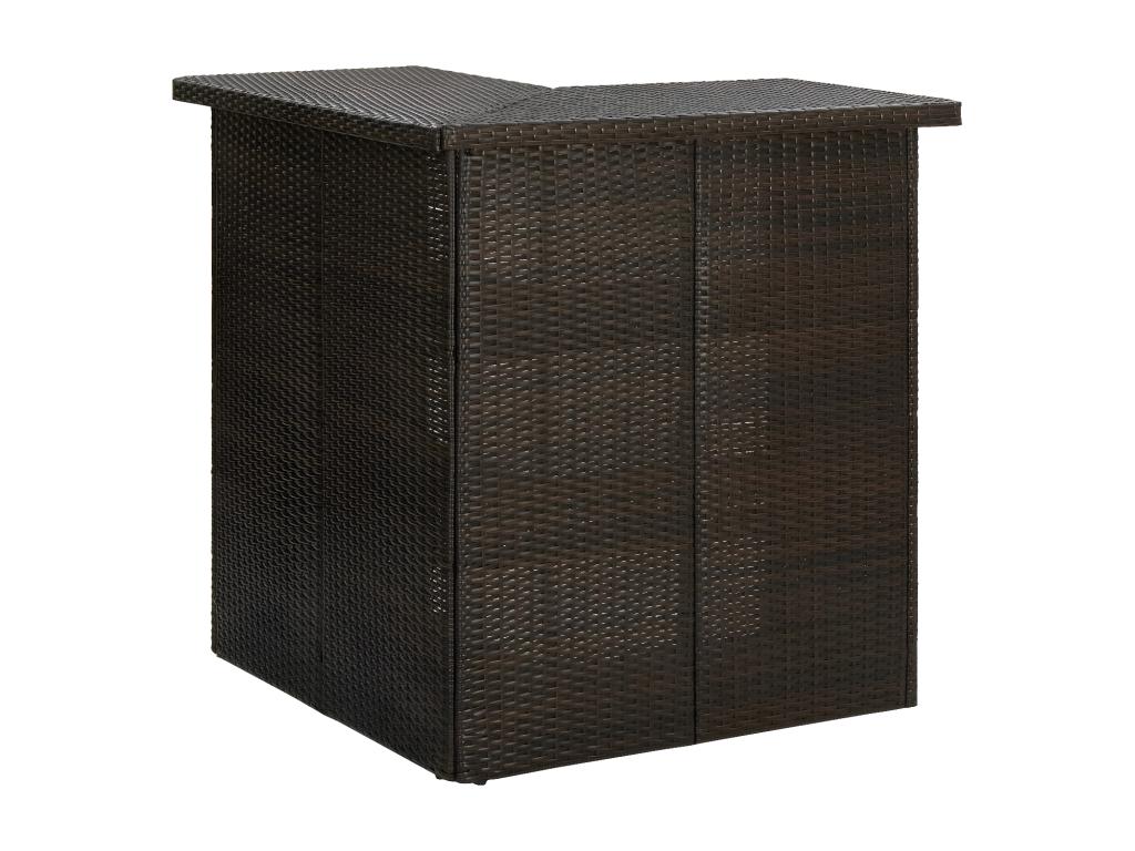 Brown Corner Bar Table 100x50x105 cm Woven Resin 87534ZAJP