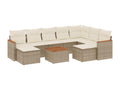 10-piece beige resin wicker garden furniture set with cushions 32471AFNA