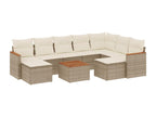 10-piece beige resin wicker garden furniture set with cushions 32471AFNA