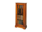 1-Door Glass-Fronted Cherry Wood Display Cabinet with 6 Shelves, W 49.4 cm H 105.8 cm D 21.5 cm 44558GVUB