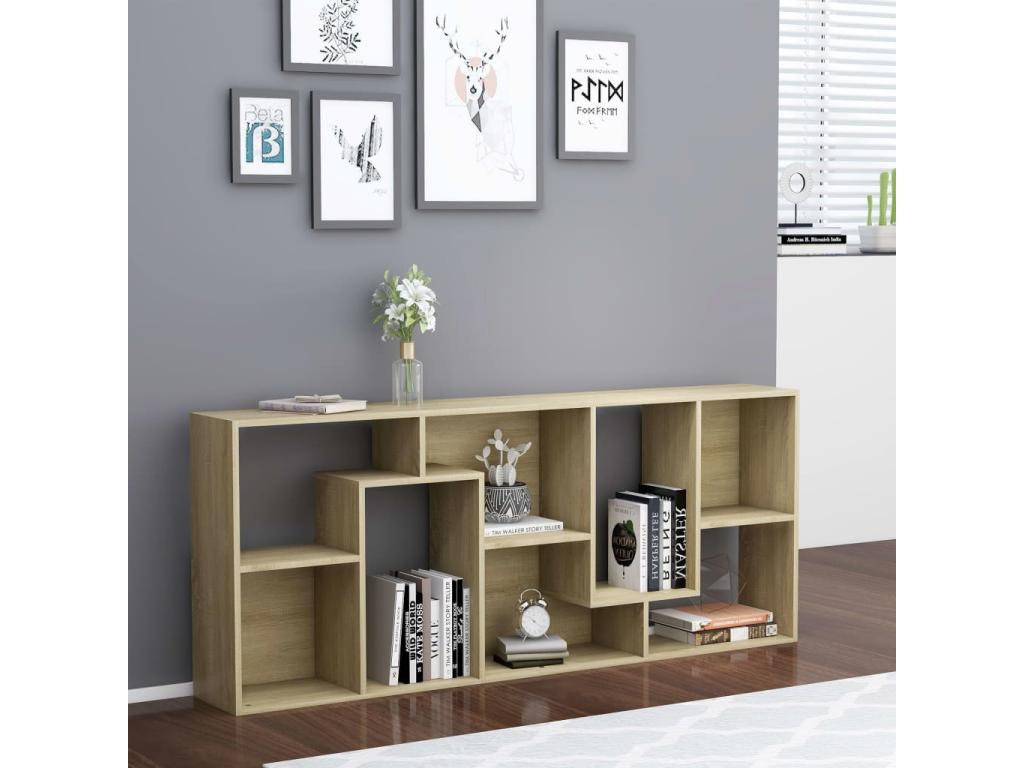 Nidchicshop Oak Bookcase 67x24x161 82511BCKW