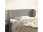 Headboard with wings, light grey, 103x23x78/88 cm, velvet, 77349TNYF