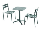 Tilting patio table 60x60 cm and 2 chairs, dark green 20922RKYJ