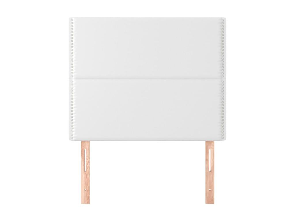 2-Piece White Faux Leather Headboard Set, 100x5x78/88 cm, 87371SZET