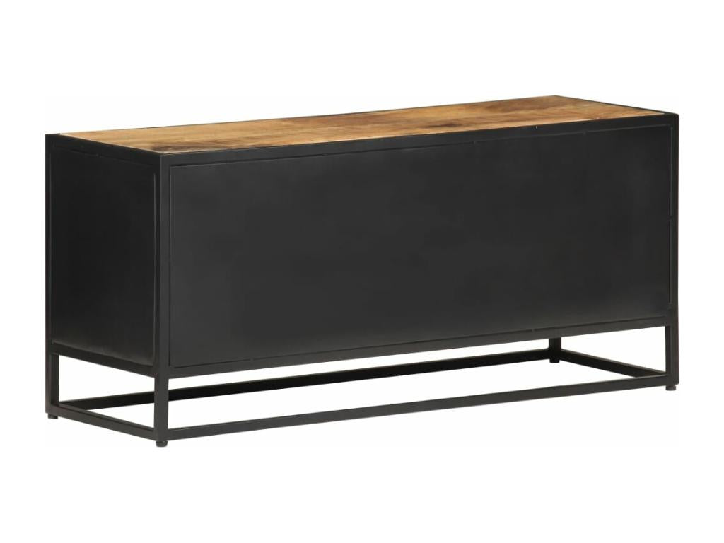 TV stand 90x30x40 cm Raw mango wood and natural cane 23493EAMK