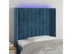 Dark Blue LED Headboard 83x16x118/128 cm Velvet 82180OYYH