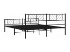 Metal bed frame with headboard and footboard, black, 183x213 cm, 49630LBRW