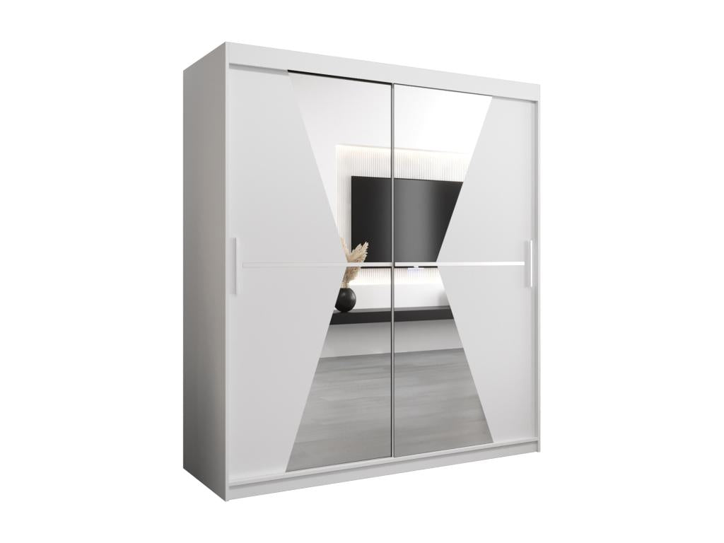 Calmetop Sliding Door Wardrobe 200/180/62 2 Doors White/White 06762HZVN