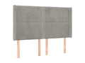 Light Grey LED Headboard 147x16x118/128 cm Velvet 81993TXYL