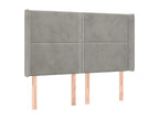 Light Grey LED Headboard 147x16x118/128 cm Velvet 81993TXYL
