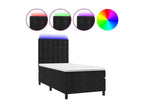 Calmetop bed base with mattress and LED, black, 80x200 cm, velvet, 19269SMUW