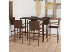 7-Piece Garden Bar Set, Brown Wicker Resin, 90391CDZN