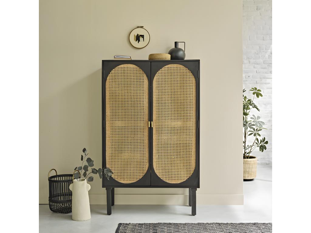 Nidchicshop solid wood and cane wardrobe 73881LJZM