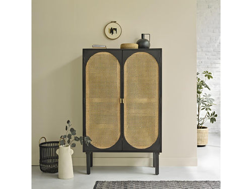 Nidchicshop solid wood and cane wardrobe 73881LJZM