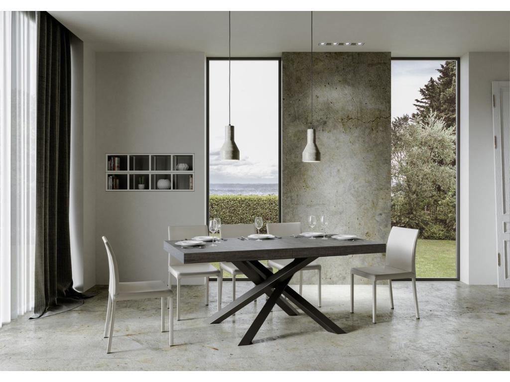 Extendable table 90x160/264 cm Nidchicshop Concrete Grey Anthracite frame 40910CMCW