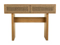 Console table in wood and brown braided rope, 110x36x77h, 58426IPOI
