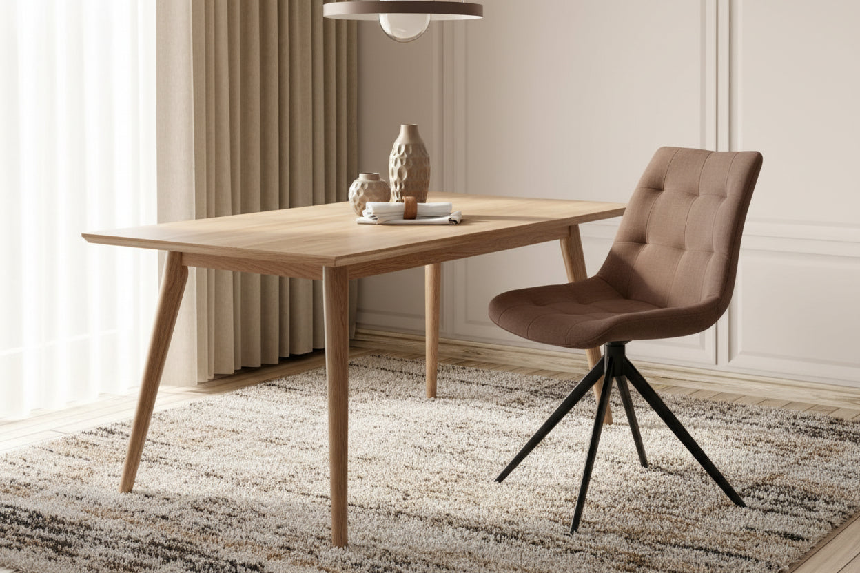 Dining chair - Fabric / Matte black metal - Nidchicshop 83979TDRX