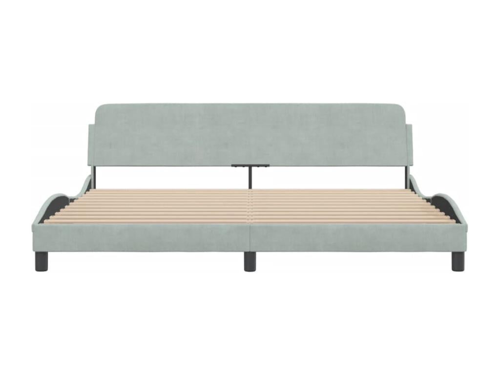 Bed frame with headboard, light grey, 200x200 cm, velvet, 31343ICVO
