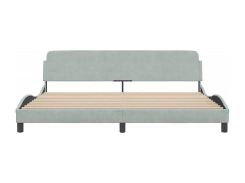 Bed frame with headboard, light grey, 200x200 cm, velvet, 31343ICVO