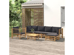 7-piece garden furniture set with dark grey cushions Nidchicshop 52968RAQS