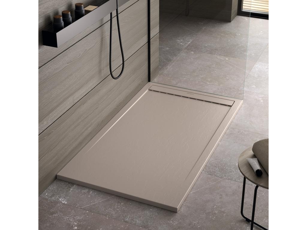 Sand-colored shower tray with slate finish from Nidchicshop - 140x70 cm 83335JKXT