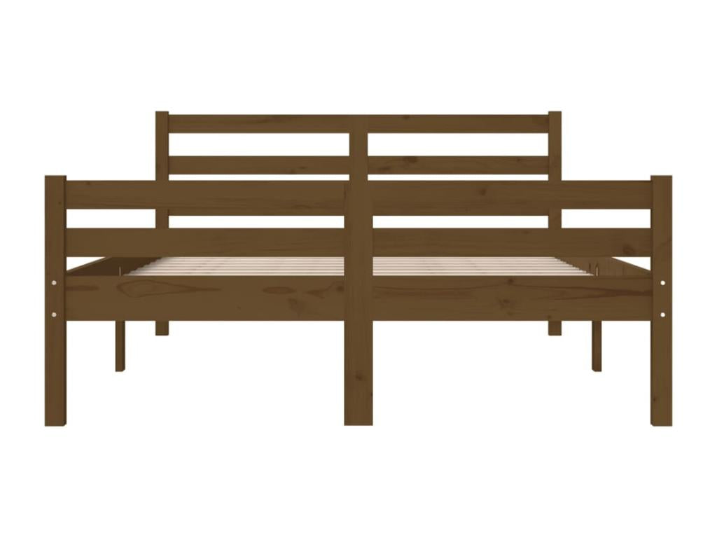 Bed frame without mattress, honey brown, solid wood, 120x190 cm, 96585MFDF