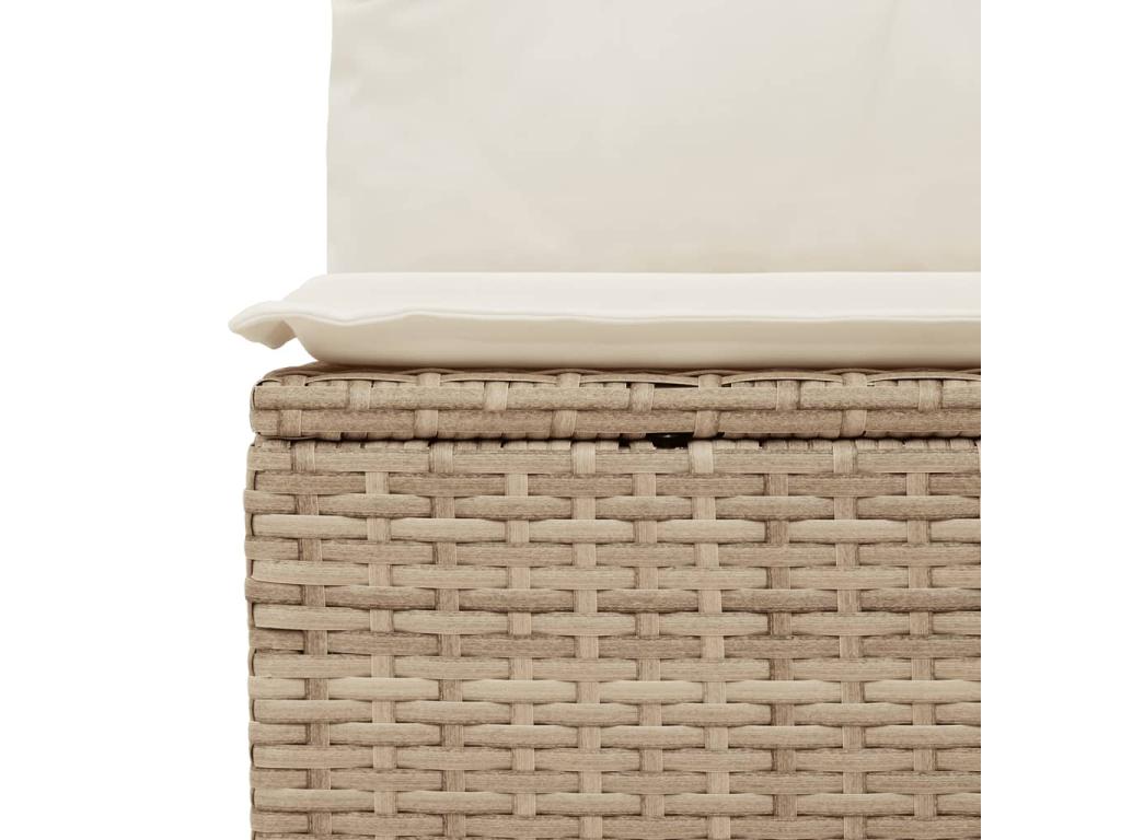 Garden furniture set with cushions, 10 pieces, beige woven resin, 45871VTLY